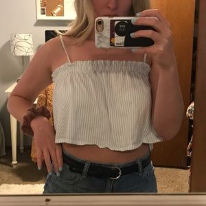 Striped cropped tank top